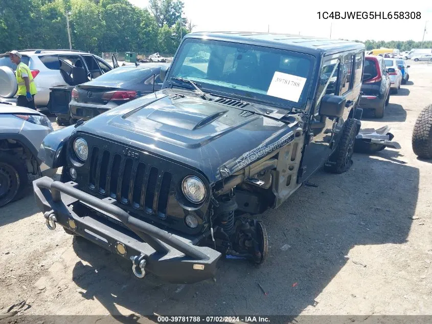 2017 Jeep Wrangler Unlimited Smoky Mountain 4X4 VIN: 1C4BJWEG5HL658308 Lot: 39781788