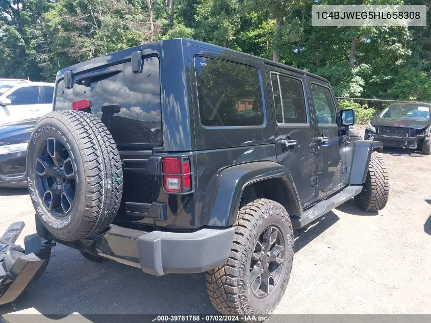 2017 Jeep Wrangler Unlimited Smoky Mountain 4X4 VIN: 1C4BJWEG5HL658308 Lot: 39781788