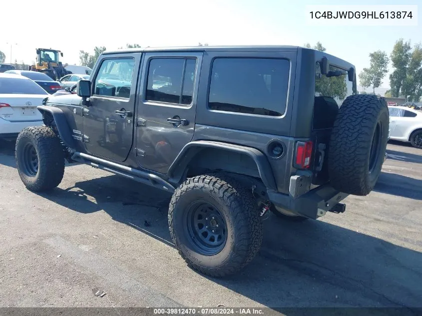 1C4BJWDG9HL613874 2017 Jeep Wrangler Unlimited Sport 4X4