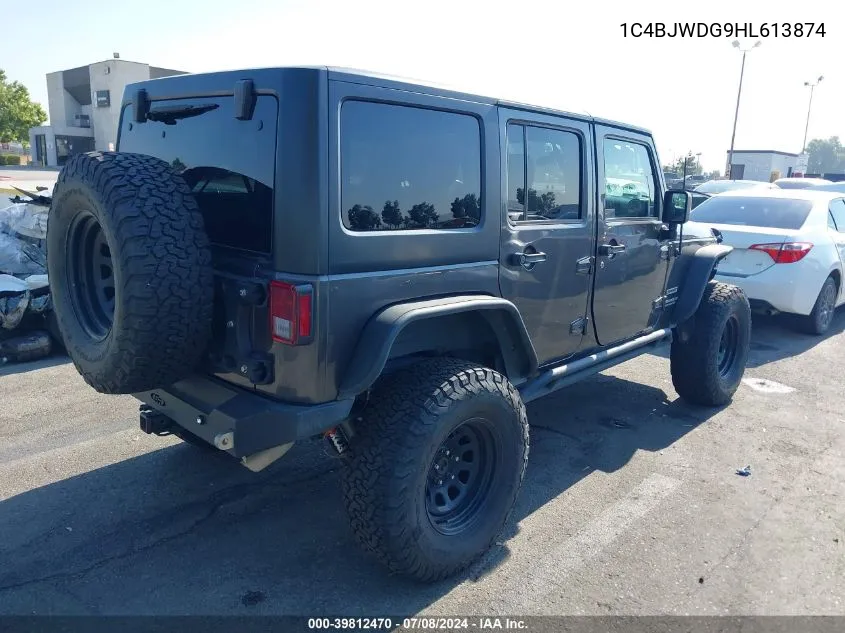 1C4BJWDG9HL613874 2017 Jeep Wrangler Unlimited Sport 4X4