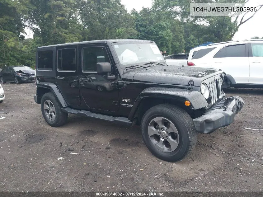 2017 Jeep Wrangler Unlimited Sahara VIN: 1C4HJWEG7HL505956 Lot: 39814082