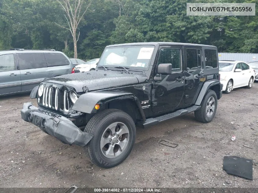 2017 Jeep Wrangler Unlimited Sahara VIN: 1C4HJWEG7HL505956 Lot: 39814082