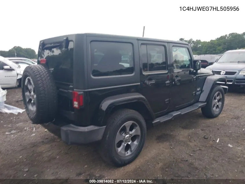 1C4HJWEG7HL505956 2017 Jeep Wrangler Unlimited Sahara