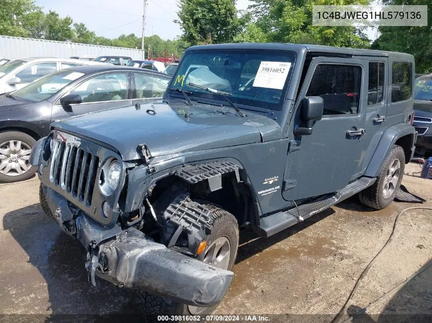 2017 Jeep Wrangler Unlimited Sahara 4X4 VIN: 1C4BJWEG1HL579136 Lot: 39816052