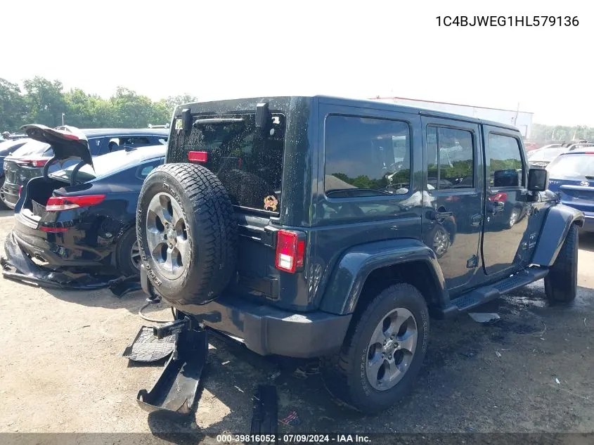 1C4BJWEG1HL579136 2017 Jeep Wrangler Unlimited Sahara 4X4