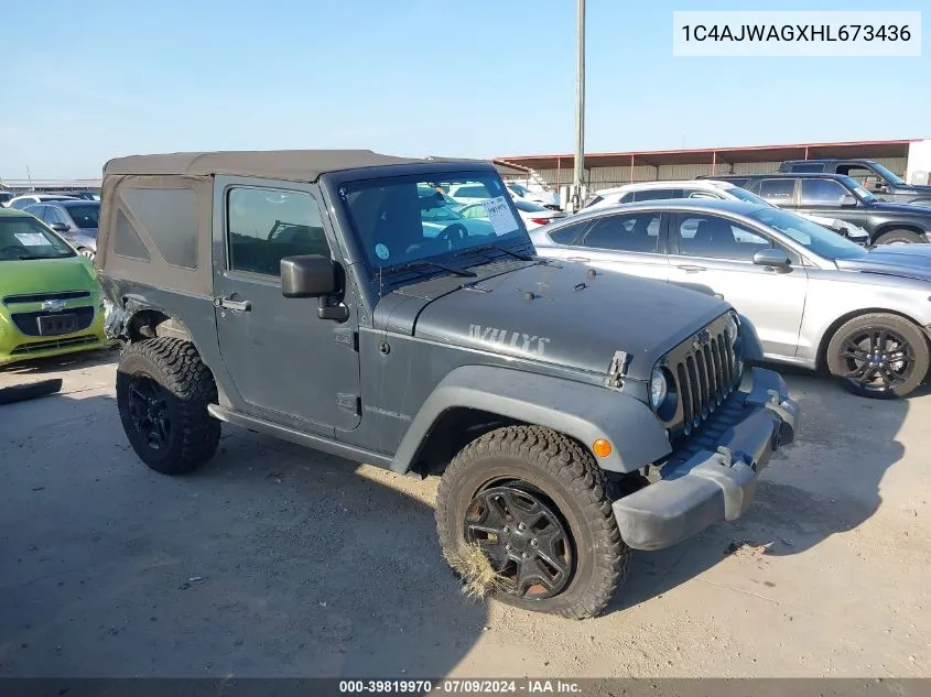 1C4AJWAGXHL673436 2017 Jeep Wrangler Willy Wheeler 4X4