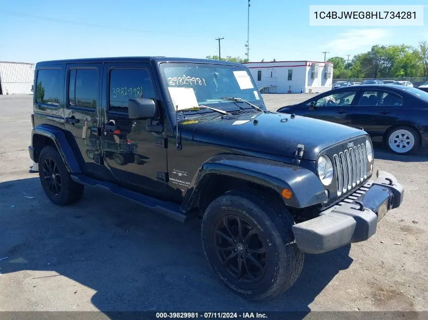 1C4BJWEG8HL734281 2017 Jeep Wrangler Unlimited Sahara 4X4