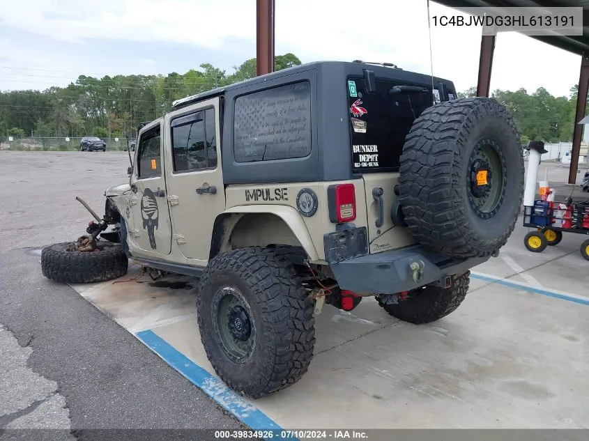 2017 Jeep Wrangler Unlimited Sport VIN: 1C4BJWDG3HL613191 Lot: 39834926