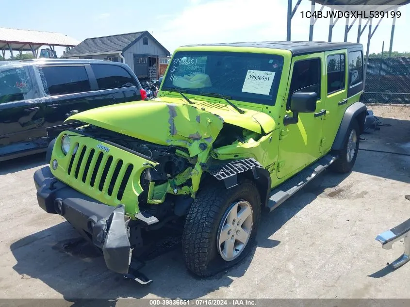 2017 Jeep Wrangler Unlimited Sport 4X4 VIN: 1C4BJWDGXHL539199 Lot: 39836551