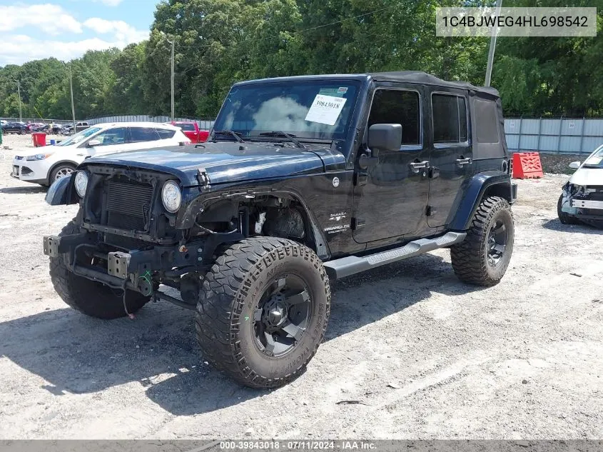 1C4BJWEG4HL698542 2017 Jeep Wrangler Unlimited Sahara 4X4