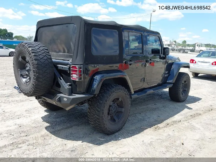 1C4BJWEG4HL698542 2017 Jeep Wrangler Unlimited Sahara 4X4