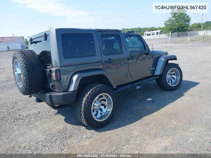 1C4HJWFG3HL567420 2017 Jeep Wrangler Unlimited Rubicon