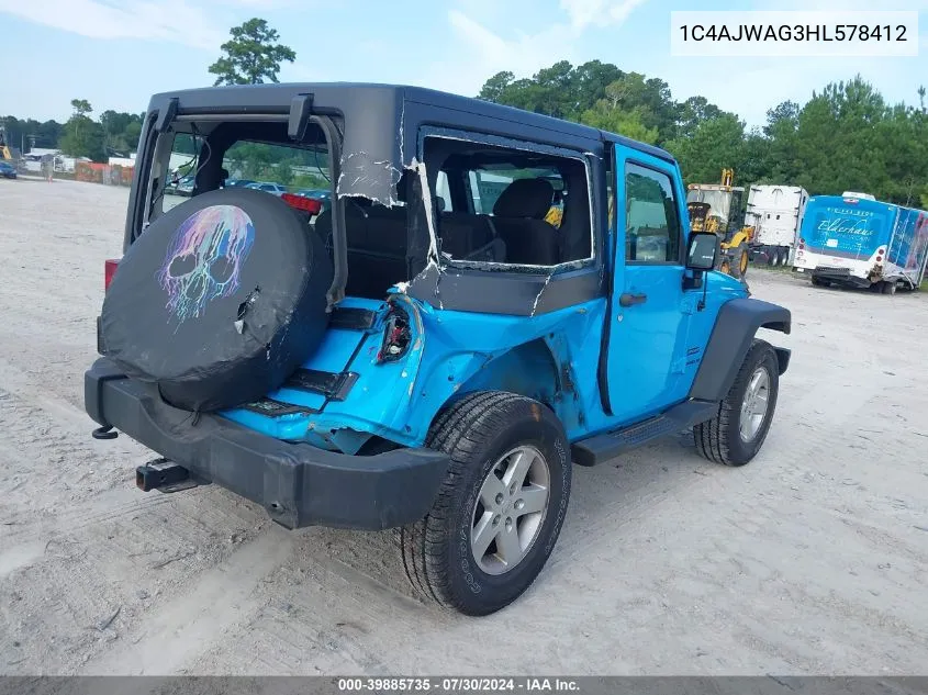 1C4AJWAG3HL578412 2017 Jeep Wrangler Sport 4X4