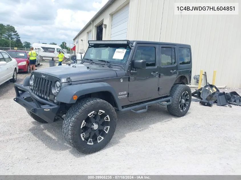 2017 Jeep Wrangler Unlimited Sport 4X4 VIN: 1C4BJWDG7HL604851 Lot: 39905235