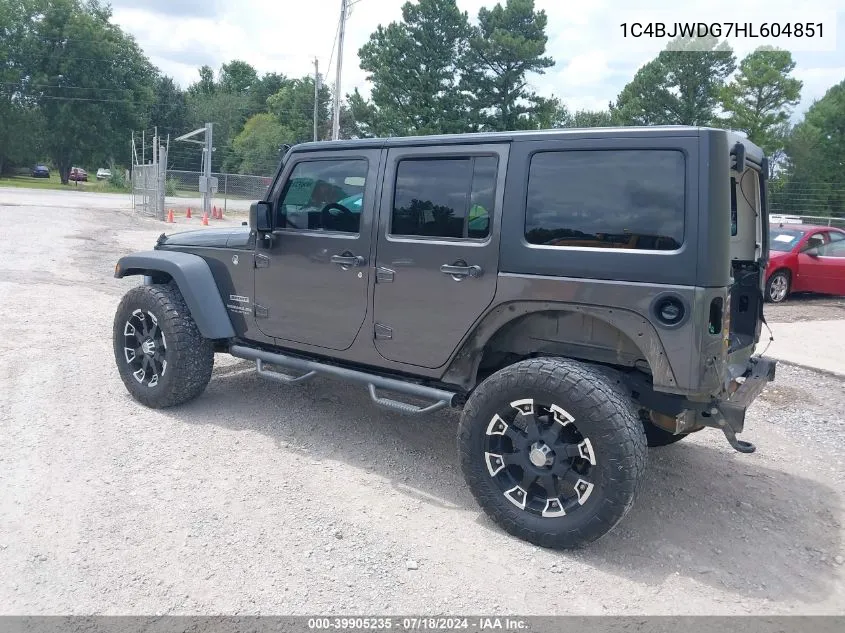 1C4BJWDG7HL604851 2017 Jeep Wrangler Unlimited Sport 4X4