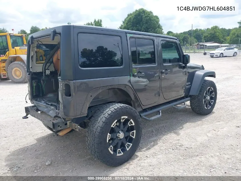 1C4BJWDG7HL604851 2017 Jeep Wrangler Unlimited Sport 4X4