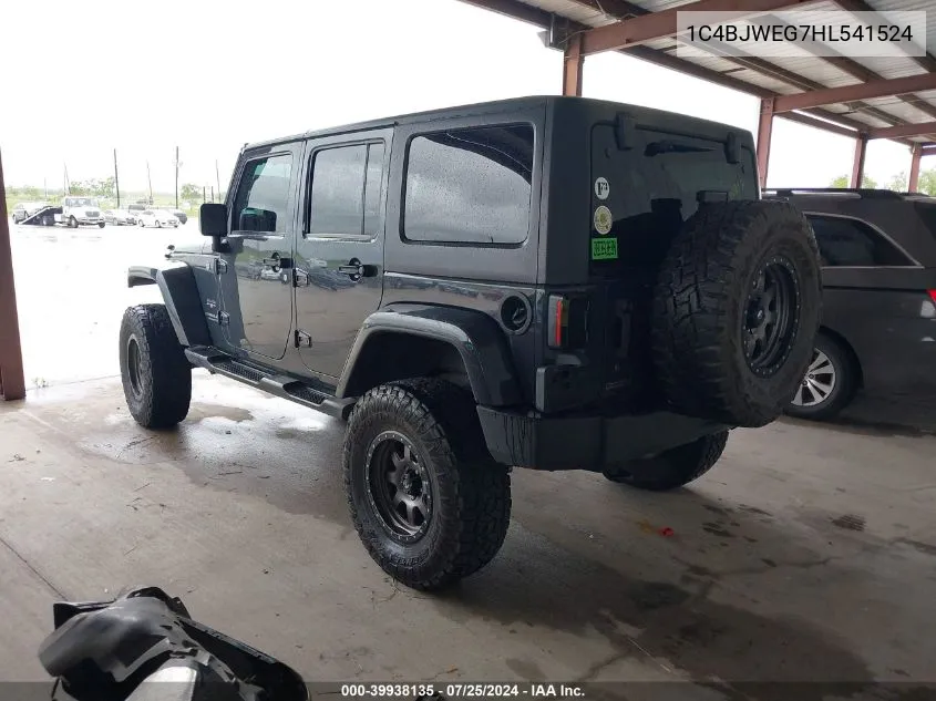 1C4BJWEG7HL541524 2017 Jeep Wrangler Unlimited Sahara 4X4