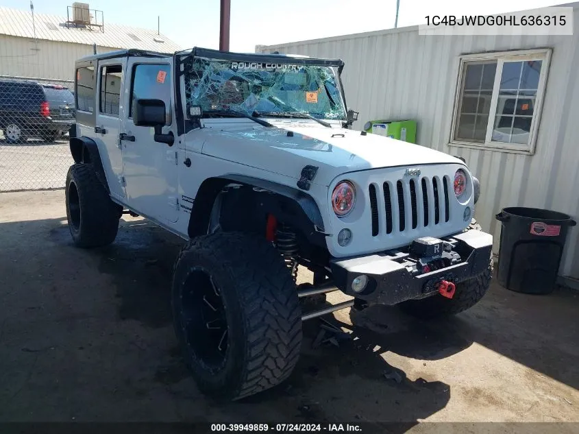 1C4BJWDG0HL636315 2017 Jeep Wrangler Unlimited Sport 4X4