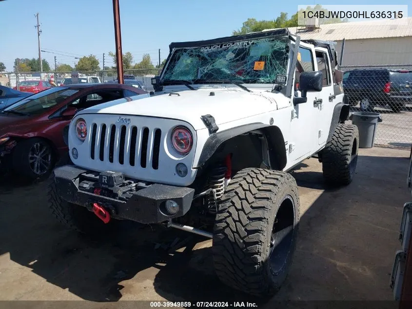 1C4BJWDG0HL636315 2017 Jeep Wrangler Unlimited Sport 4X4