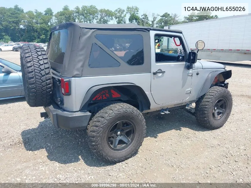 1C4AJWAG0HL655026 2017 Jeep Wrangler Sport 4X4