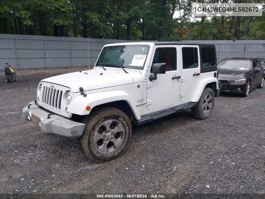 2017 Jeep Wrangler Unlimited Sahara 4X4 VIN: 1C4HJWEG4HL582672 Lot: 40003843