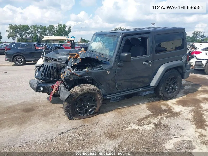 2017 Jeep Wrangler Willy Wheeler 4X4 VIN: 1C4AJWAG1HL636551 Lot: 40005682