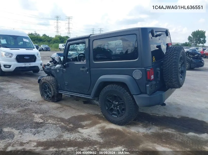 1C4AJWAG1HL636551 2017 Jeep Wrangler Willy Wheeler 4X4