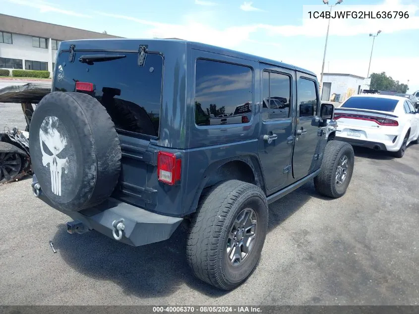 2017 Jeep Wrangler Unlimited Rubicon 4X4 VIN: 1C4BJWFG2HL636796 Lot: 40006370