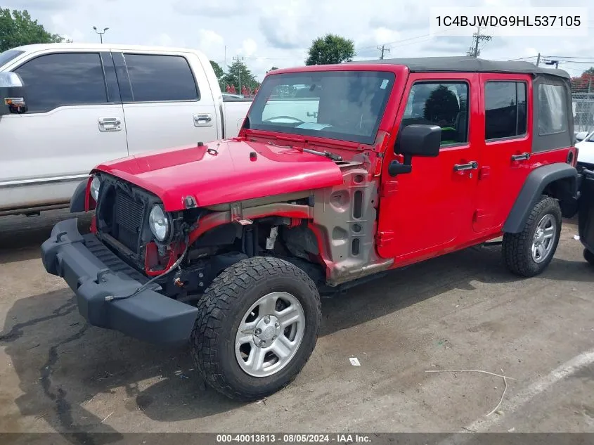 1C4BJWDG9HL537105 2017 Jeep Wrangler Unlimited Sport 4X4