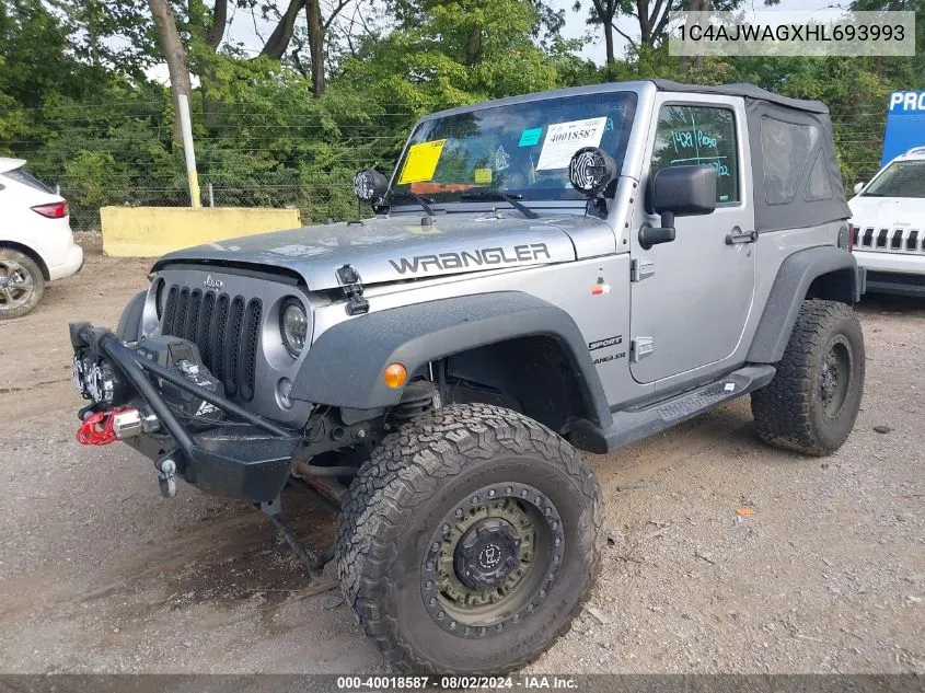 2017 Jeep Wrangler Sport VIN: 1C4AJWAGXHL693993 Lot: 40018587