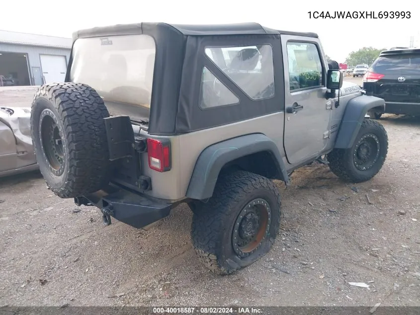 1C4AJWAGXHL693993 2017 Jeep Wrangler Sport