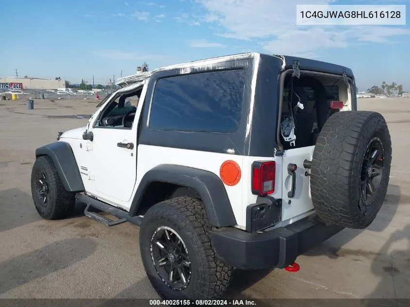 1C4GJWAG8HL616128 2017 Jeep Wrangler Sport 4X4