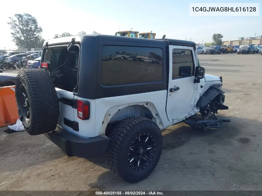 1C4GJWAG8HL616128 2017 Jeep Wrangler Sport 4X4