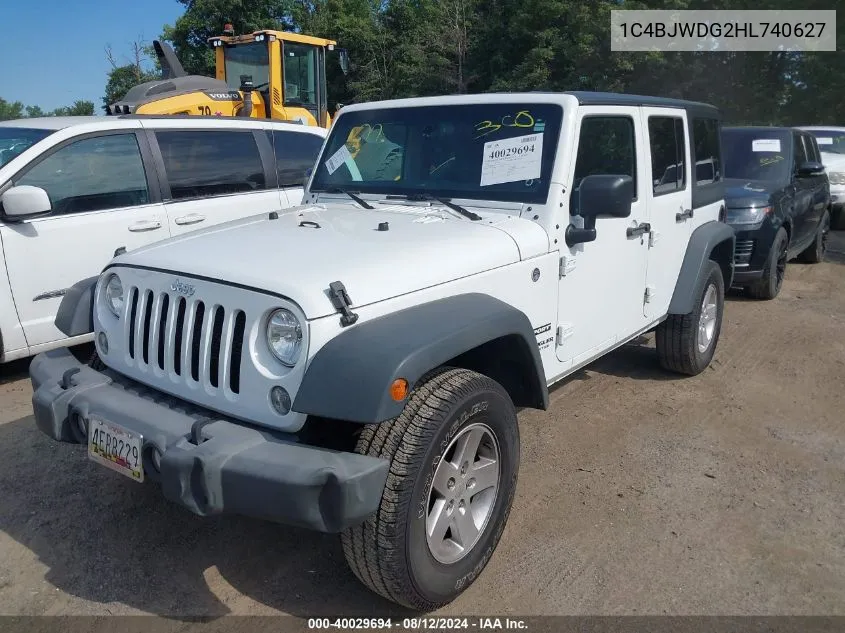 1C4BJWDG2HL740627 2017 Jeep Wrangler Unlimited Sport 4X4