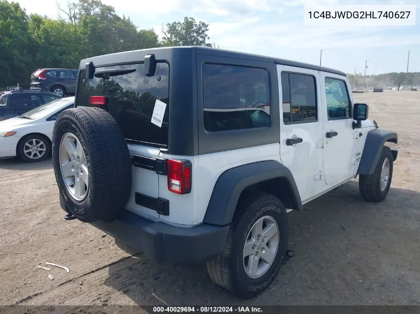 2017 Jeep Wrangler Unlimited Sport 4X4 VIN: 1C4BJWDG2HL740627 Lot: 40029694