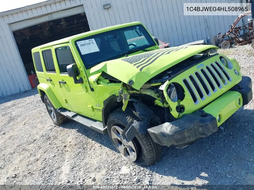 2017 Jeep Wrangler Unlimited Sahara 4X4 VIN: 1C4BJWEG4HL508965 Lot: 40031872