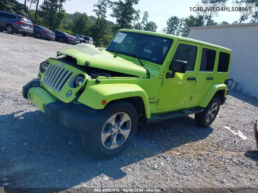 2017 Jeep Wrangler Unlimited Sahara 4X4 VIN: 1C4BJWEG4HL508965 Lot: 40031872