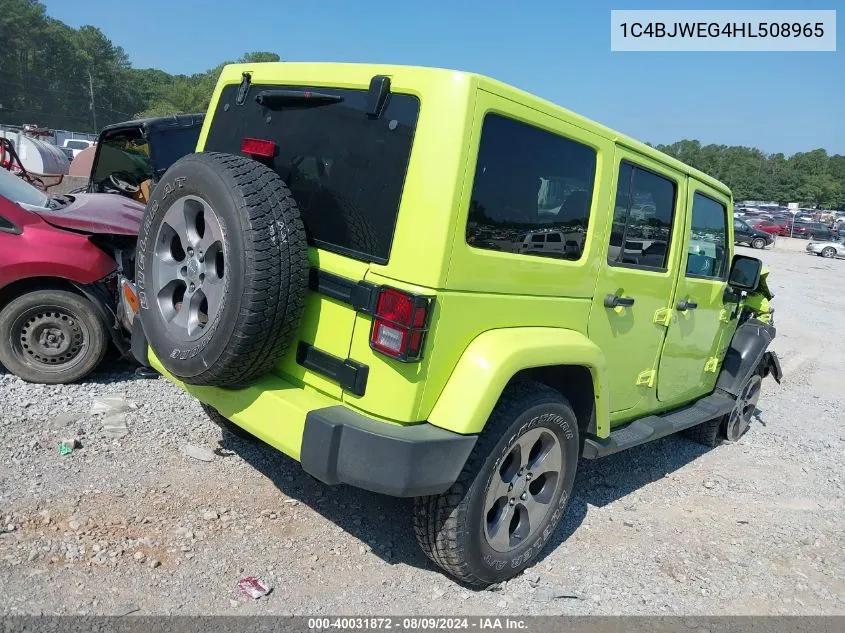 2017 Jeep Wrangler Unlimited Sahara 4X4 VIN: 1C4BJWEG4HL508965 Lot: 40031872