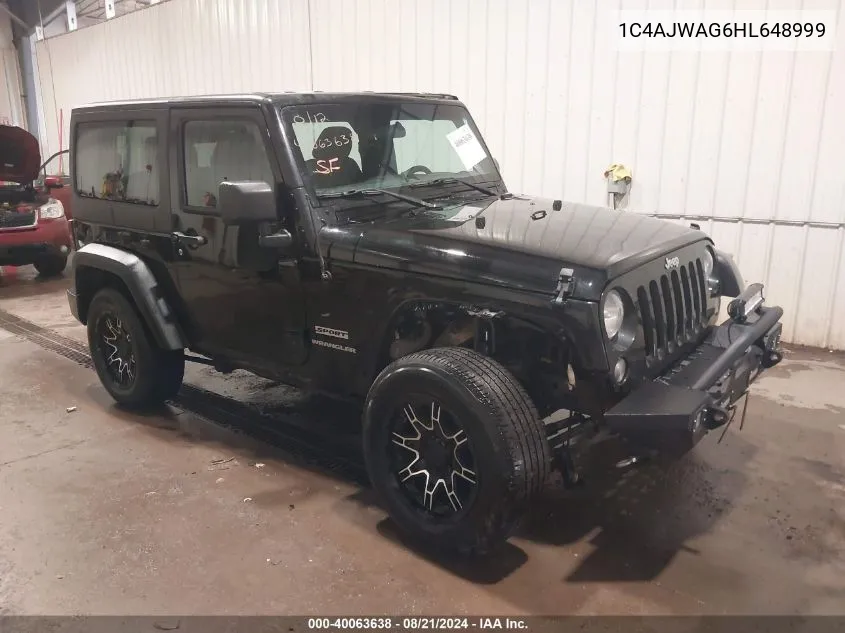 2017 Jeep Wrangler Sport VIN: 1C4AJWAG6HL648999 Lot: 40063638