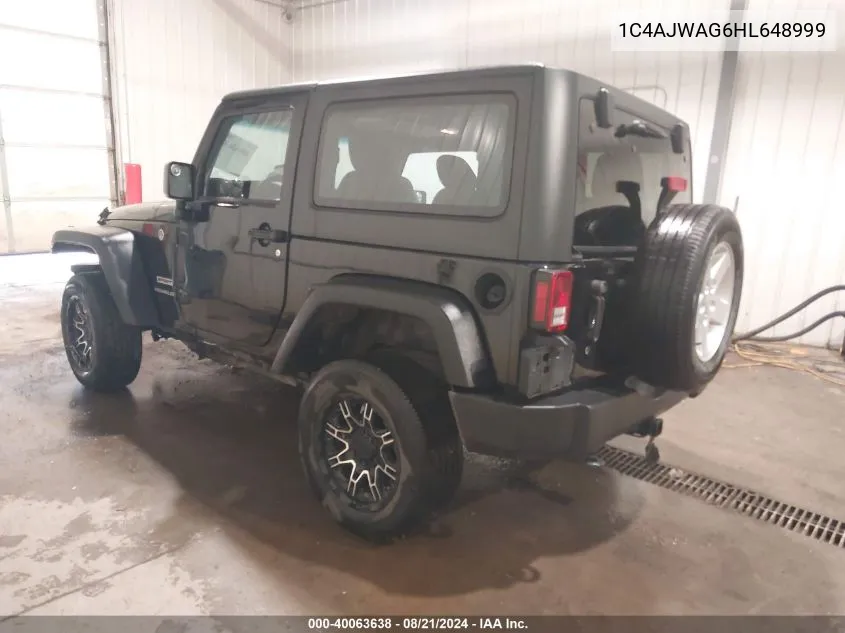 2017 Jeep Wrangler Sport VIN: 1C4AJWAG6HL648999 Lot: 40063638