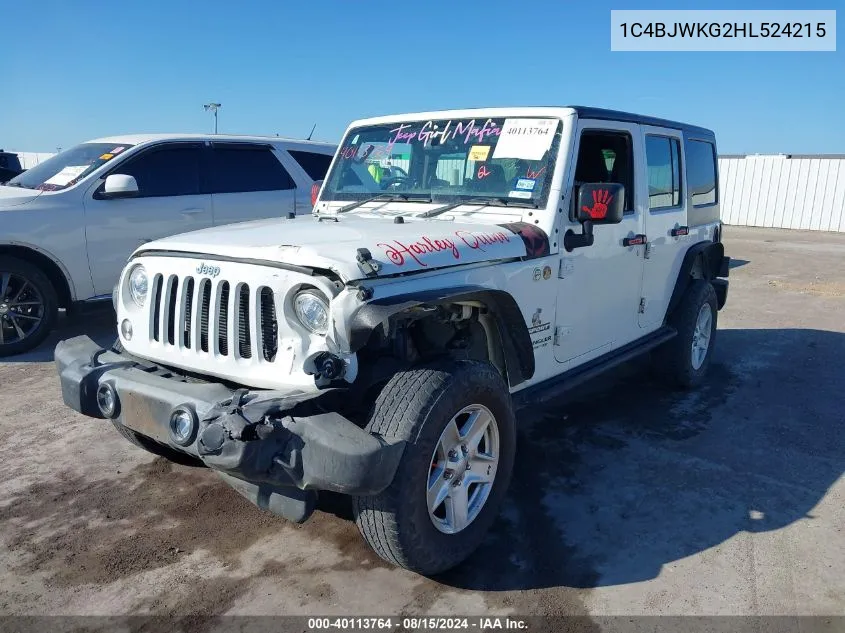 1C4BJWKG2HL524215 2017 Jeep Wrangler Unlimited Sport Rhd 4X4