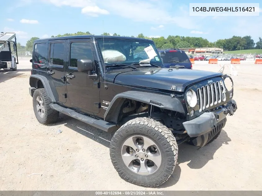 1C4BJWEG4HL516421 2017 Jeep Wrangler Unlimited Sahara 4X4