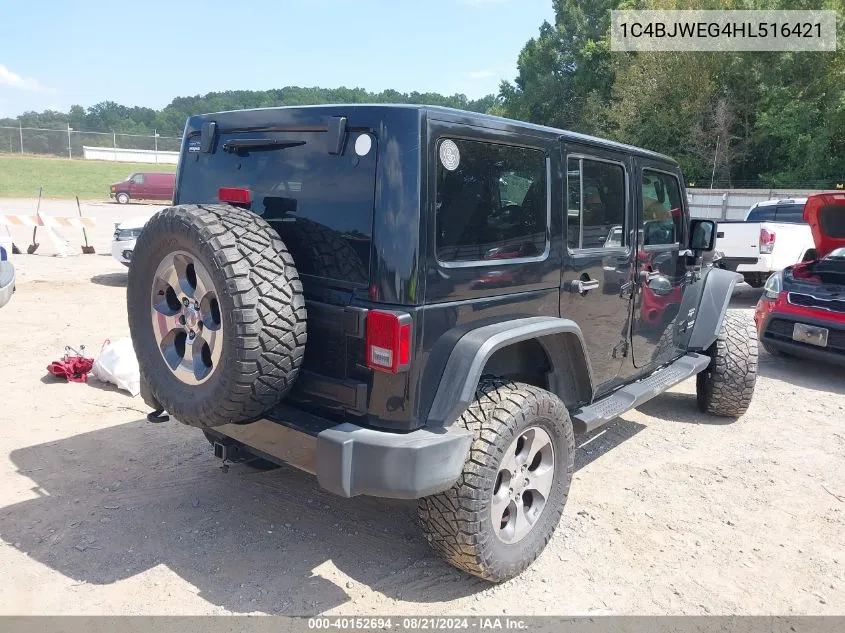 1C4BJWEG4HL516421 2017 Jeep Wrangler Unlimited Sahara 4X4