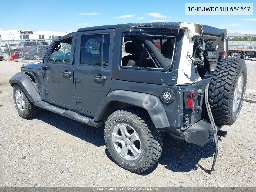 1C4BJWDG5HL654647 2017 Jeep Wrangler Unlimited Sport 4X4