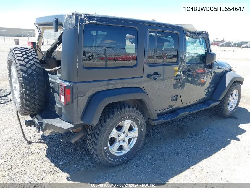 1C4BJWDG5HL654647 2017 Jeep Wrangler Unlimited Sport 4X4