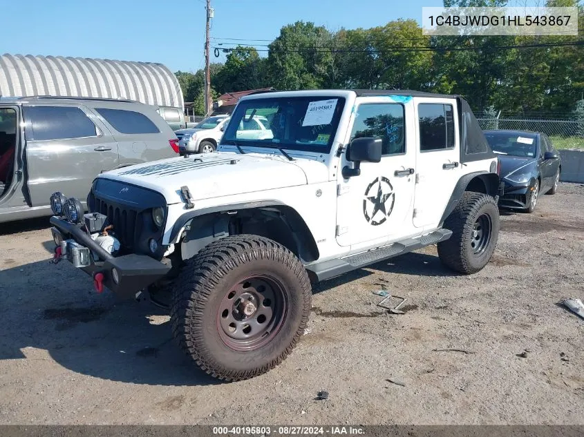 2017 Jeep Wrangler Unlimited Sport 4X4 VIN: 1C4BJWDG1HL543867 Lot: 40195803