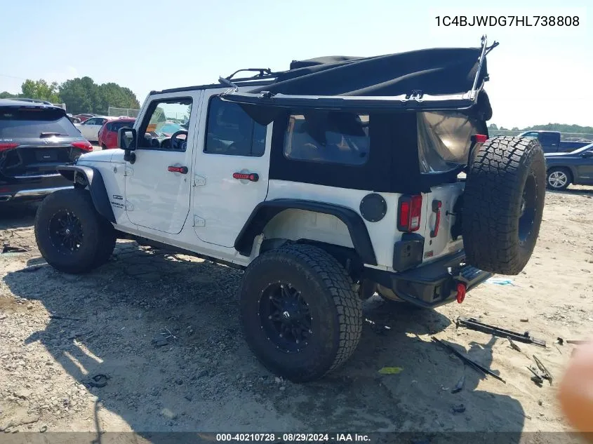 1C4BJWDG7HL738808 2017 Jeep Wrangler Unlimited Sport 4X4