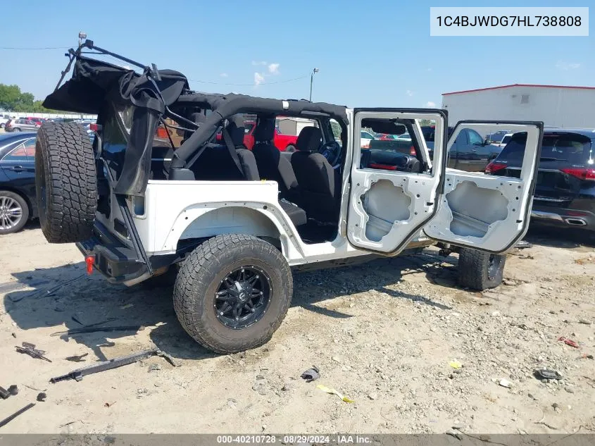 1C4BJWDG7HL738808 2017 Jeep Wrangler Unlimited Sport 4X4