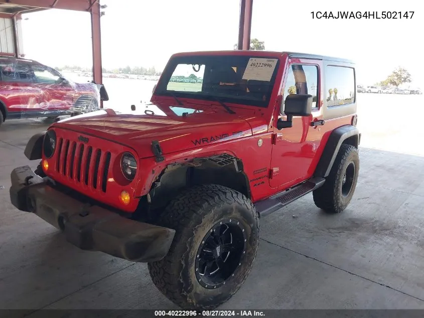 2017 Jeep Wrangler Sport 4X4 VIN: 1C4AJWAG4HL502147 Lot: 40222996