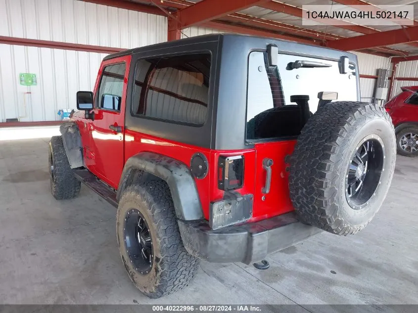 1C4AJWAG4HL502147 2017 Jeep Wrangler Sport 4X4